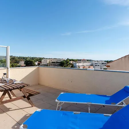 Pavillon Avec Solarium, Piscine Et Parking à Narbonne-plage - Fr-1-409-222 *